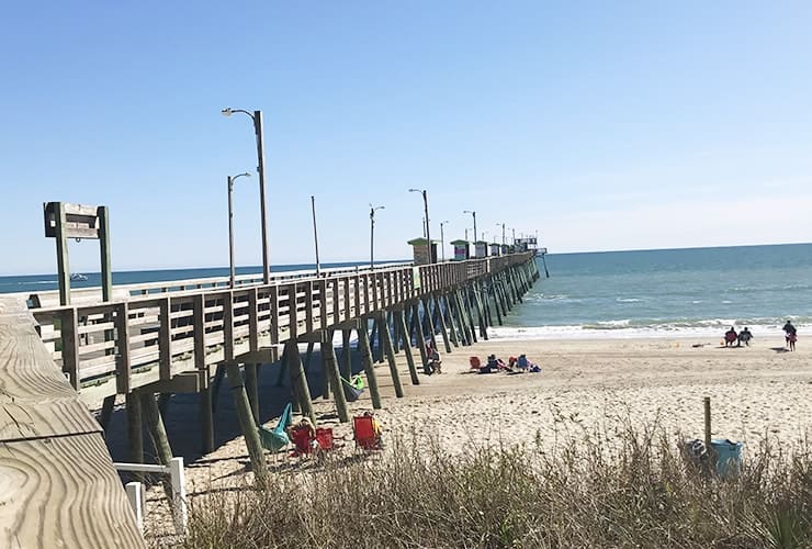 Crystal Coast NC - Bogue Inlet Fishing Pier - View from the West