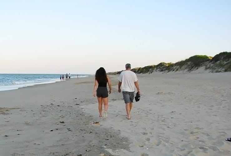 Hiking on Corolla Beach - Upper Outer Banks