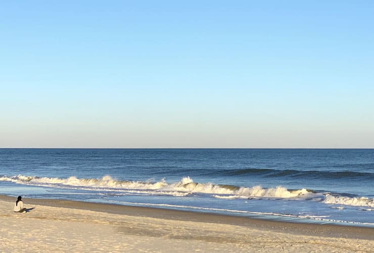 Morning Sun Reflecting off Carolina Beach Waves