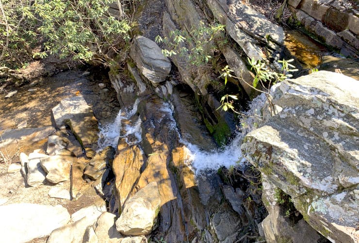 hidden falls hanging rock