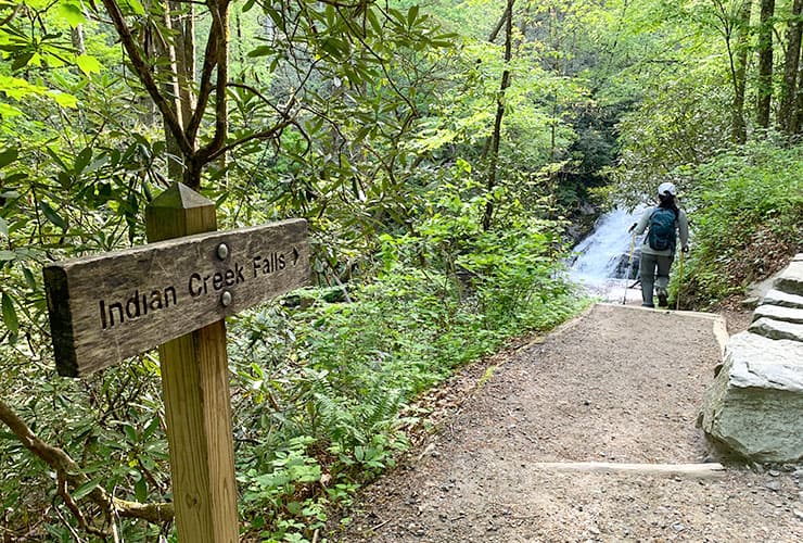 Indian Creek Falls Sign