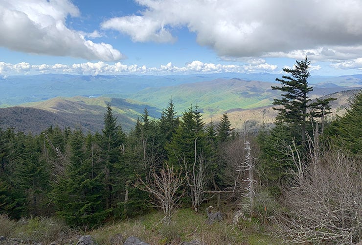 valley view from the clingmans dome parking area