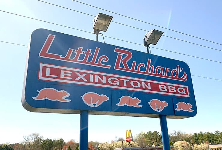 Mount Airy Little Richards BBQ Street Sign