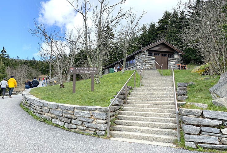 stairs up to the clingmans dome visitor center