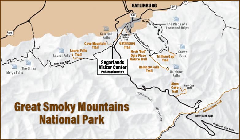 Smoky Mountains Hiking Trails Map