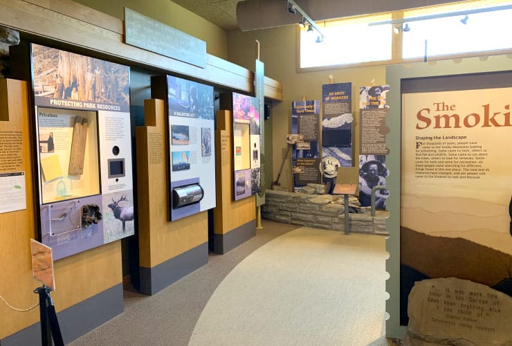Educational Exhibits Inside the Oconaluftee Visitor Center