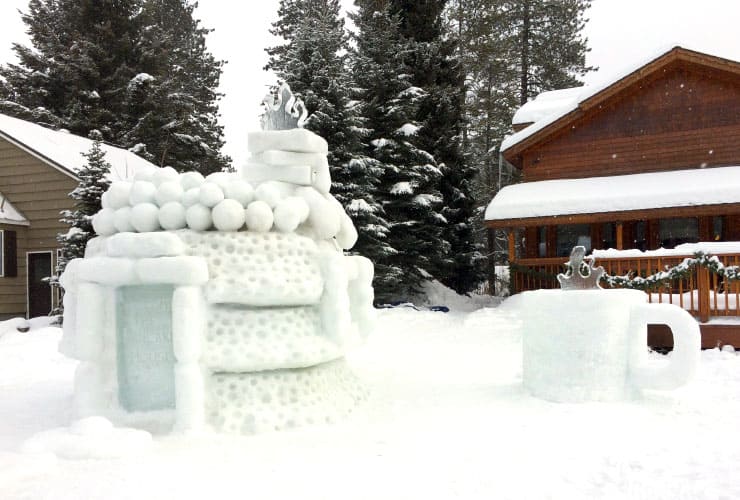 Pancake House Snow Sculpture