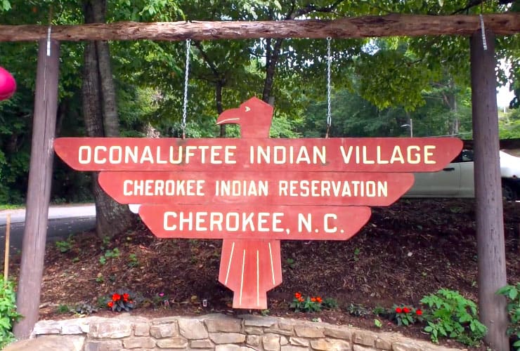 Oconaluftee Indian Village Sign