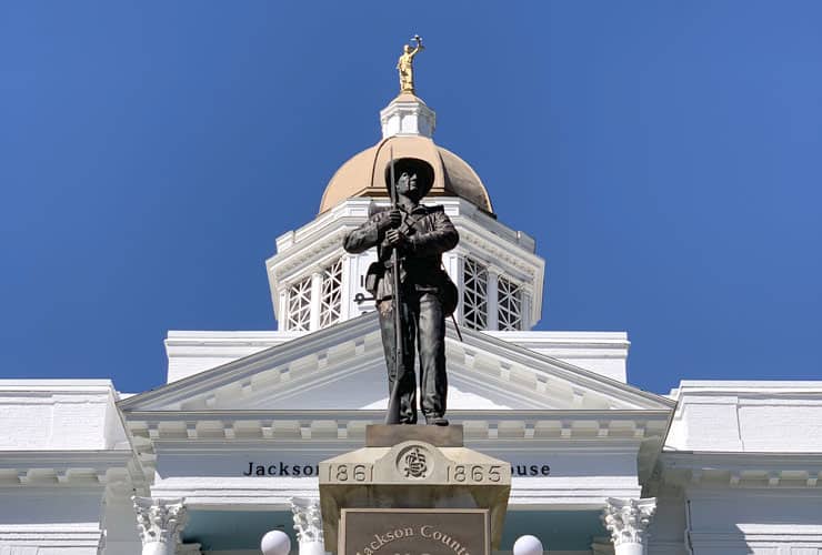 Sylva Sam Statue Jackson County Courthouse