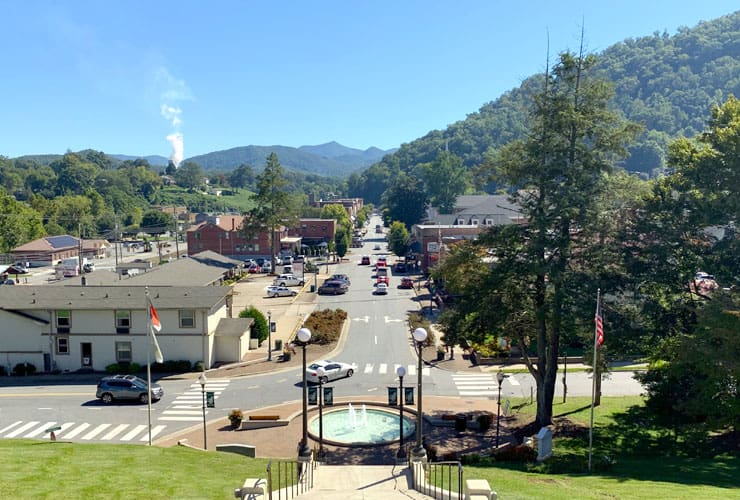 View of Downtown Sylva NC from the Jackson County Courthouse