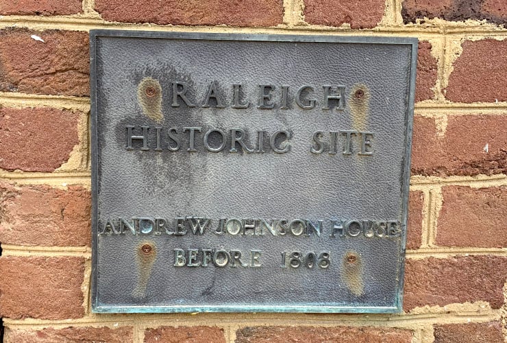 Mordecai Park President Andrew Johnson's Birthplace Home Plaque