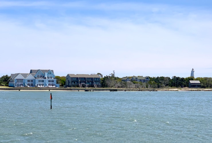 View of Ocracoke Island from the Swan quarter ferry