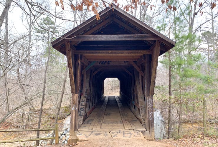 View of the Bunker Hill Covered Bridge