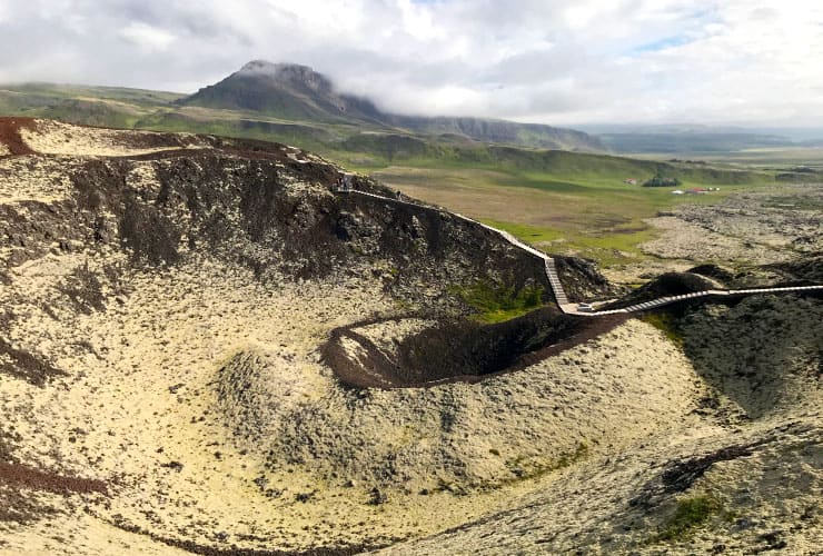 Inside of Iceland's Grábrók Crater