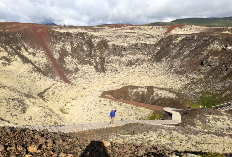 Walking Through Grábrók Crater Iceland