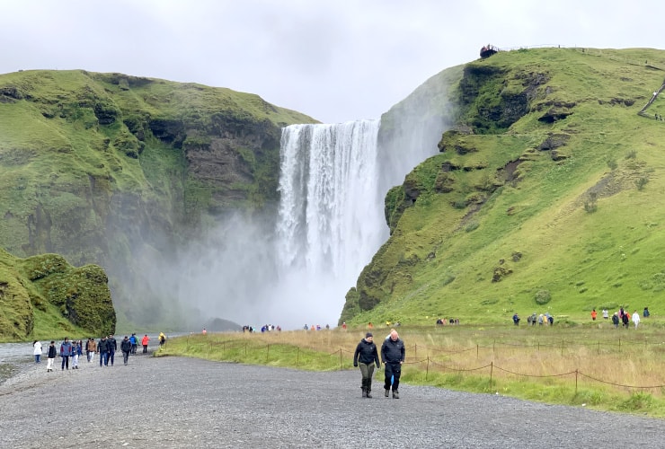 Approaching Iceland's Mighty Skógafoss