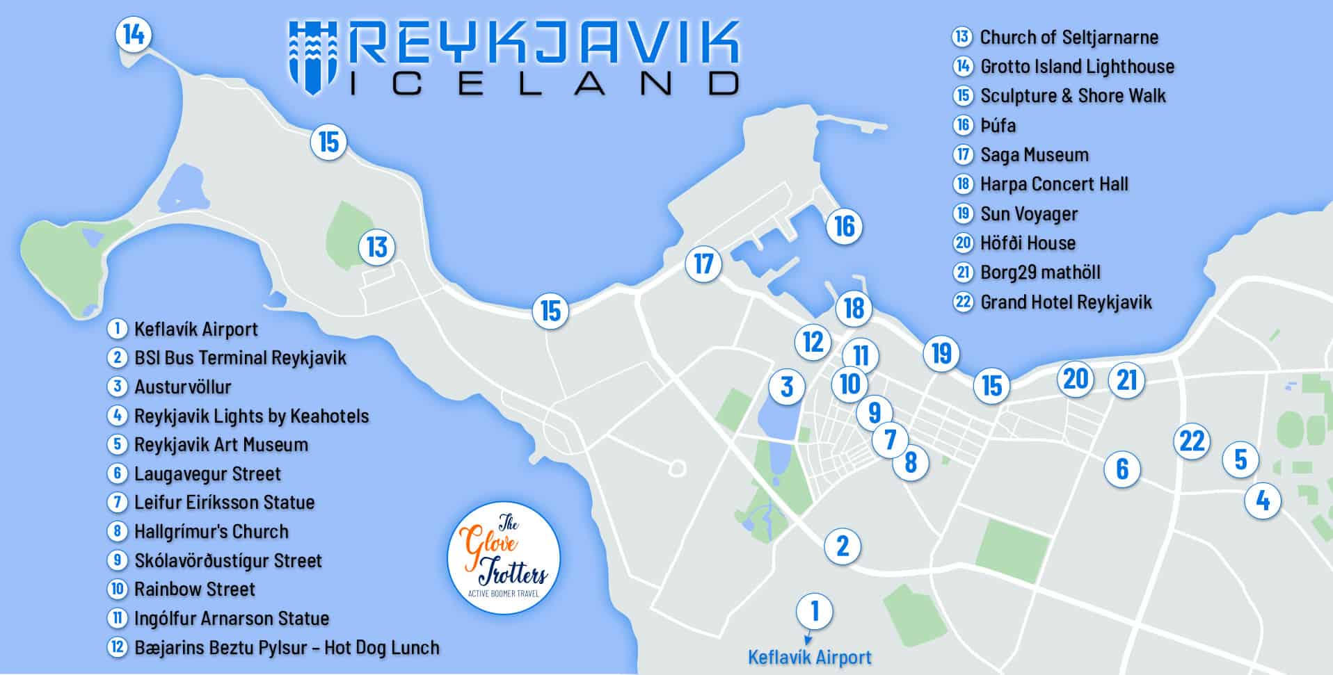 Reykjavik City Walking Map