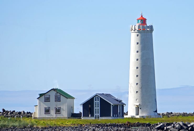 Grótta Island Lighthouse in Summer