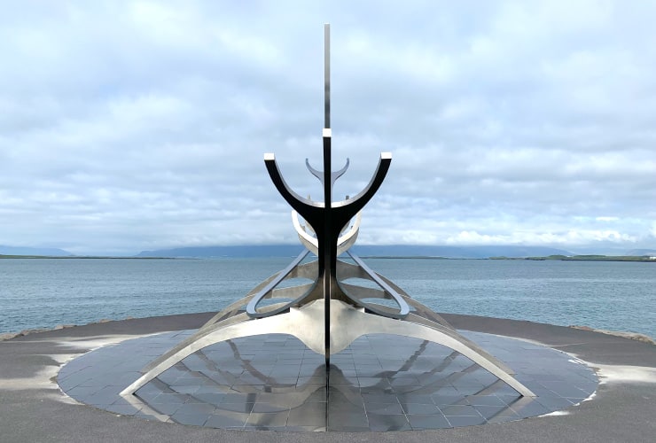Front View of Sun Voyager Sculpture