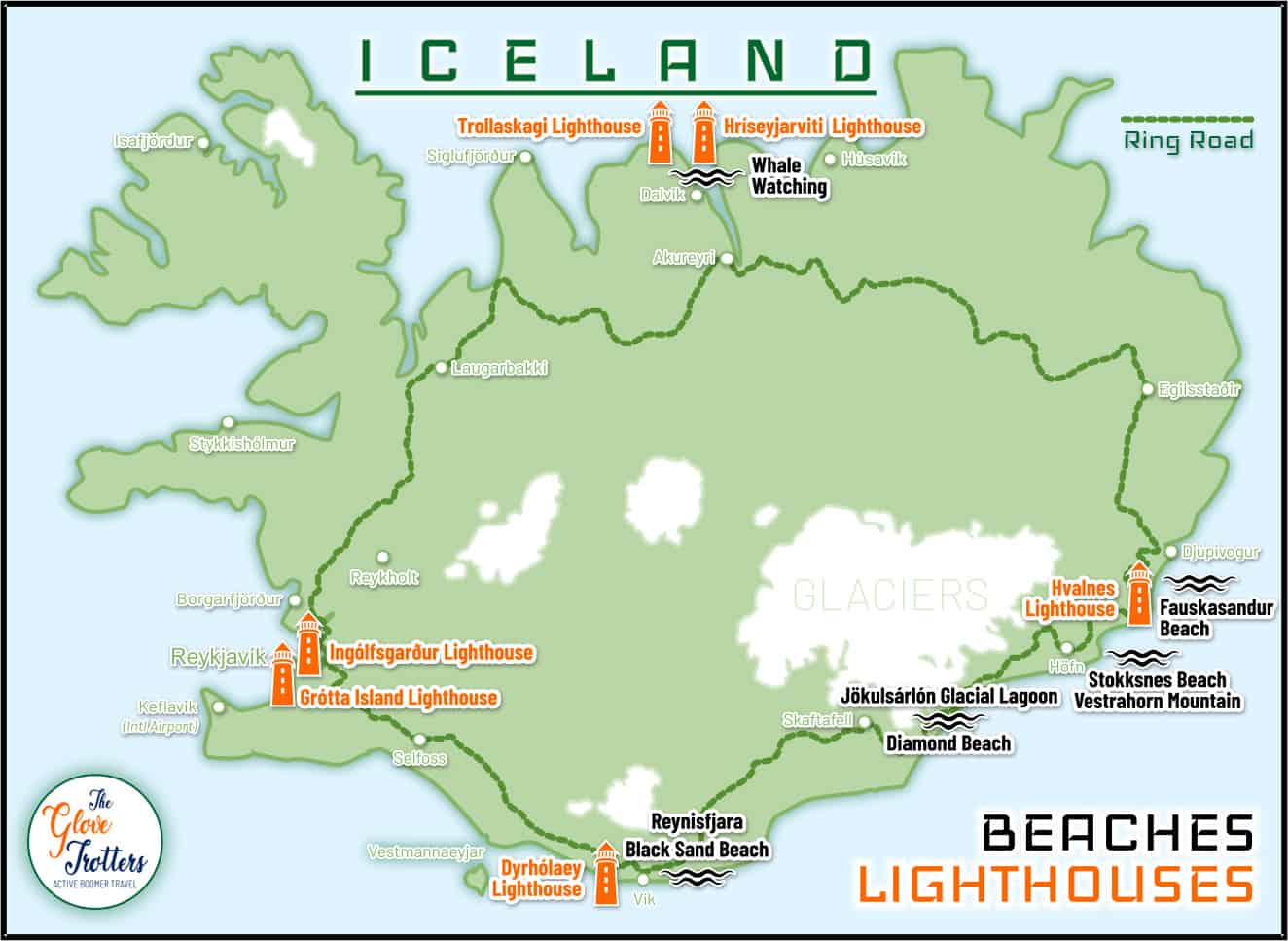 Best ICELAND Beaches & Lighthouses MAP