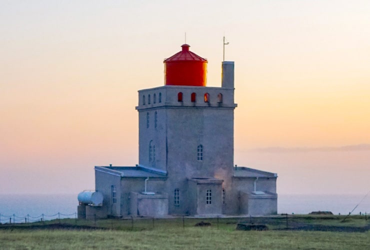 Sunset at Dyrhólaey Lighthouse in Iceland