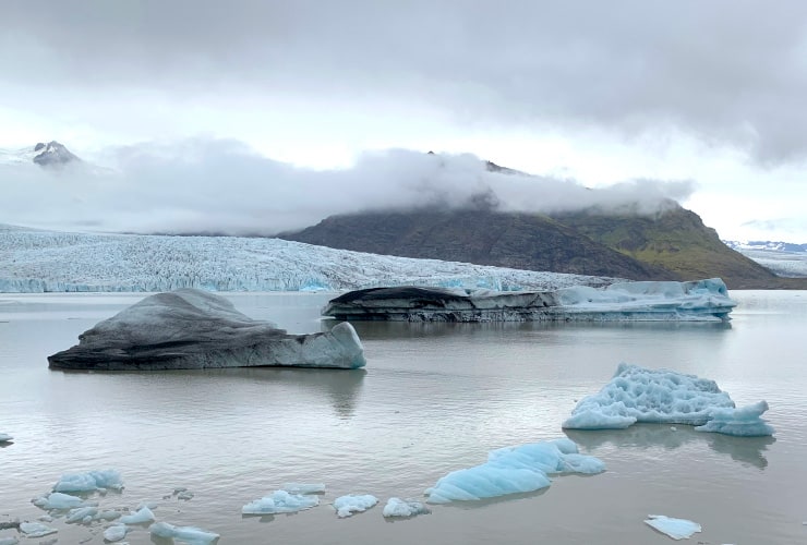 Vatnajökull Glacier Reflecting on Iceland's Fjallsàrlón Glacial Lagoon