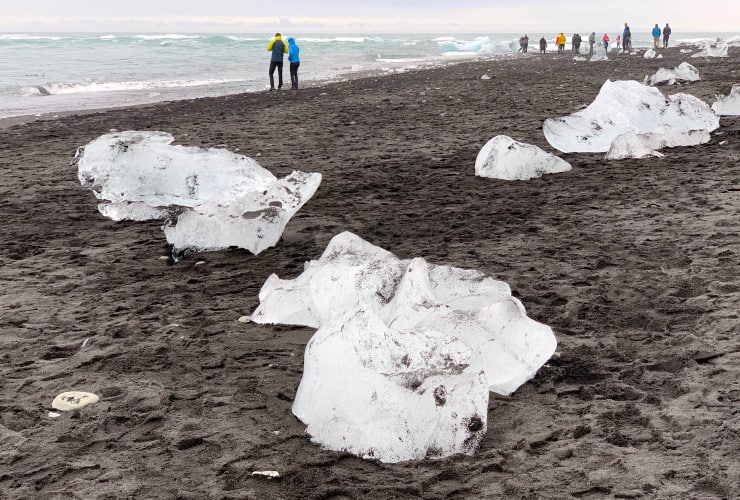 Ice Chunks on Iceland Diamond Beach