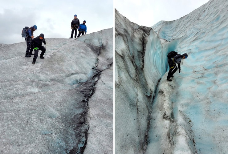 Climbing Down Svinafellsjökull Glacier Iceland
