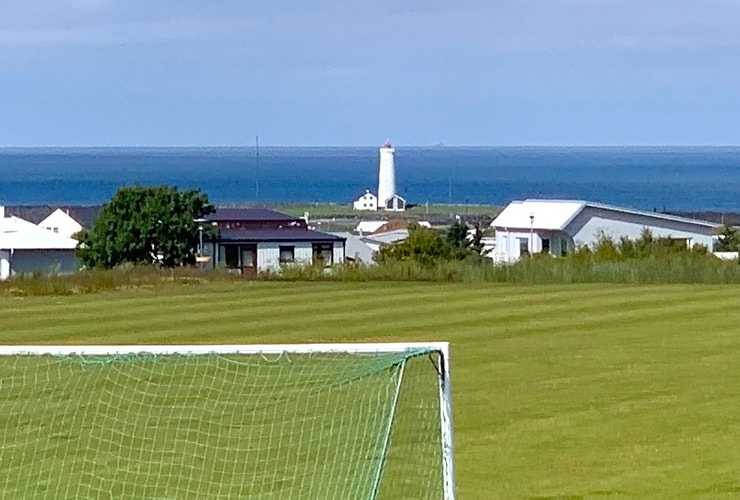 View of Grótta Island Lighthouse from Valhúsahéð