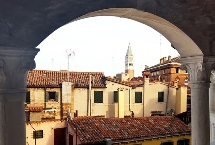 View of the Campanile from the top of Scala Contarini del Bovolo