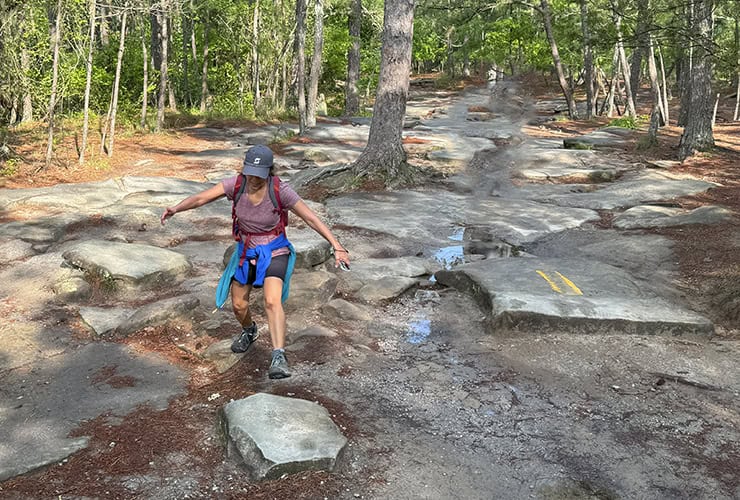 Hopping Stones Walking up Stone Mountain Georgia