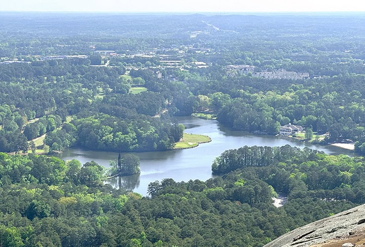 View of Indian Island from On Top of Stone Mountain Georgia