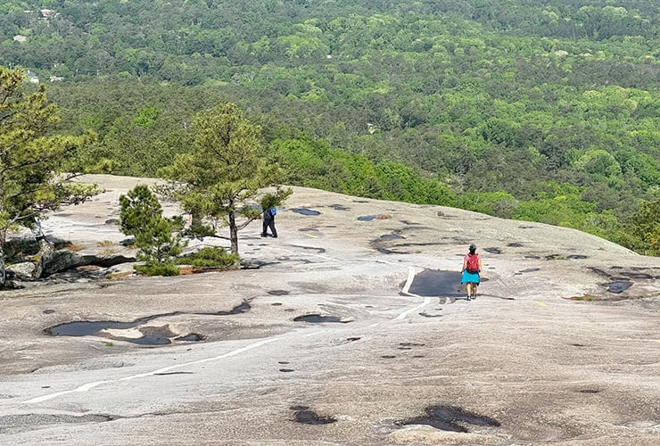 Descending down Stone Mountain Georgia