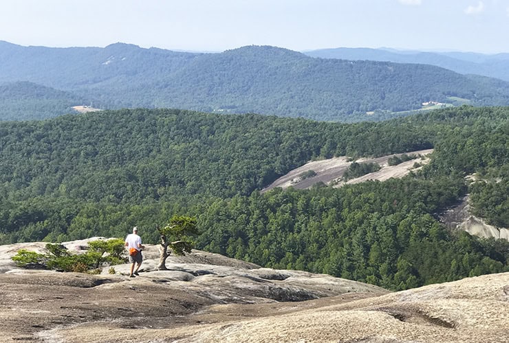 View of the Blue Ridge Mountains from The Bald at Stone Mountain North Carolina