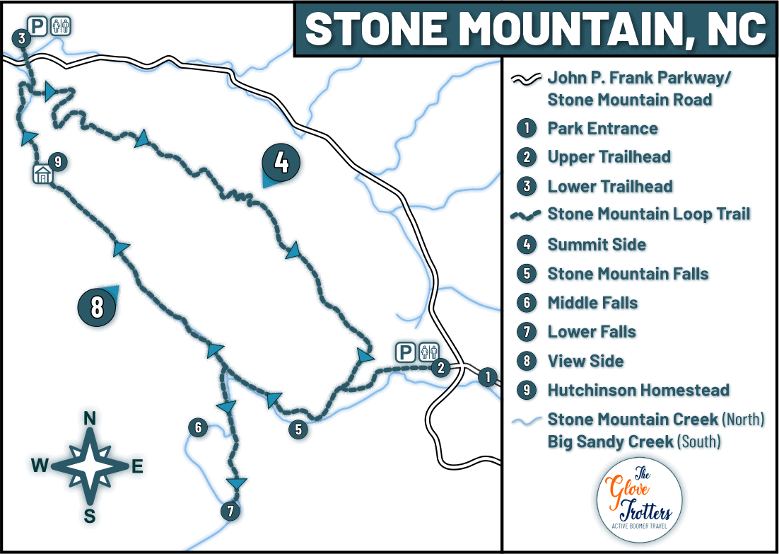 Stone Mountain North Carolina Hiking Map