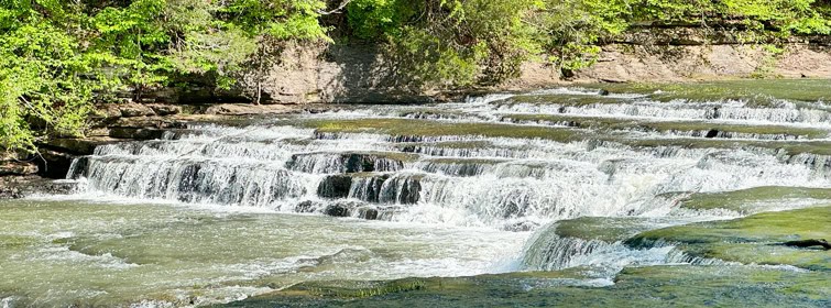 Falling Water Cascades in Burgess Falls State Park Tennessee