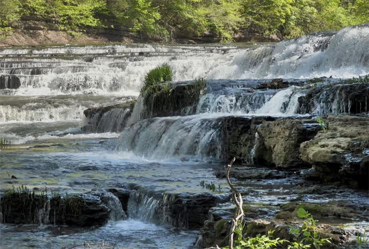 Falling Water Cascades in Burgess Falls State Park Tennessee