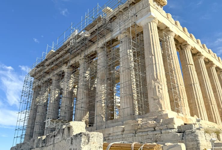 Repair work on the Parthenon