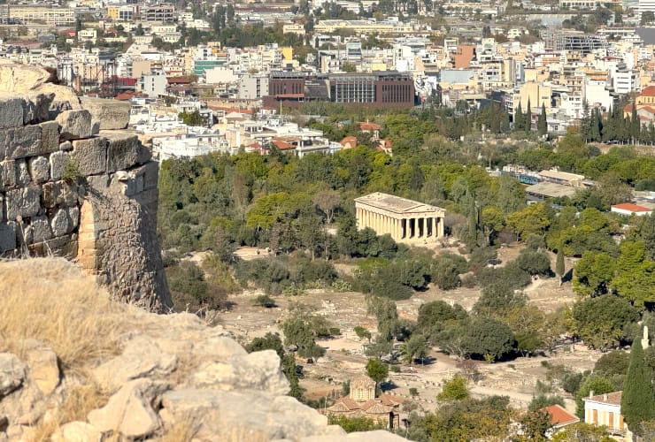 View of the Temple of Hephaestus from the Acropolis of Athens