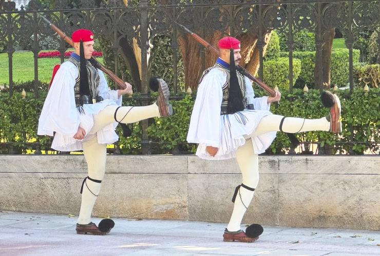 Evzones Guards at the Athens National Garden