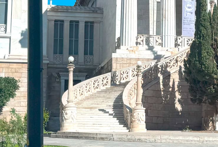 Front stairs of the National Library in Athens