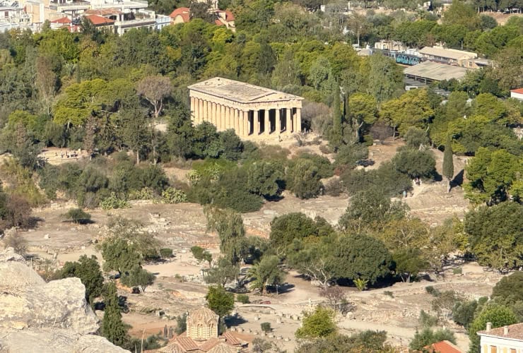 View of Temple of Hephaestus from the Acropolis of Athens