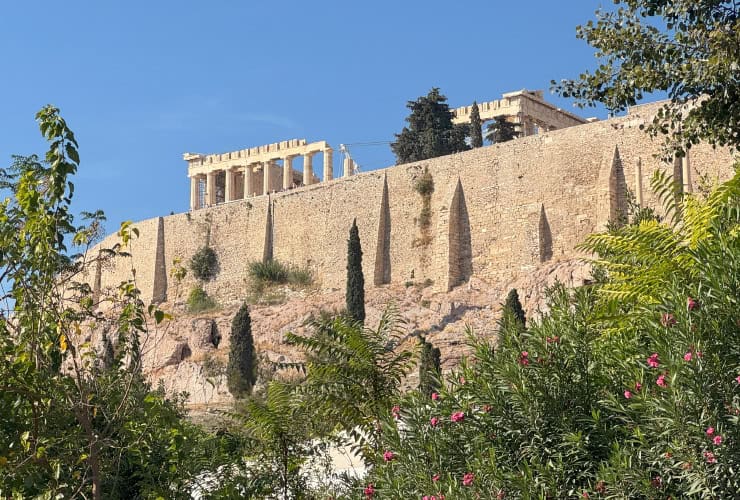 View of the Acropolis from the Dionysiou Areopagitou