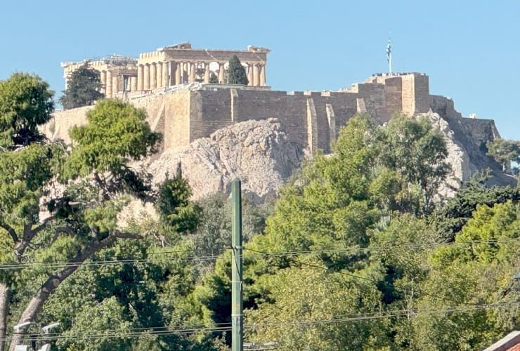 View of the Acropolis from the Panathenaic Stadium