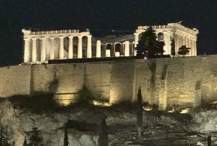 Acropolis view from the Stork Rooftop Restaurant