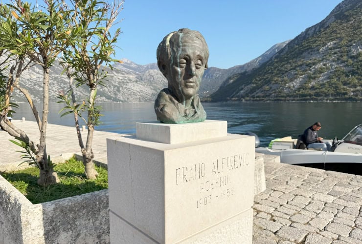 Frano Alfirevic Bust on Our Lady of the Rocks in Perast