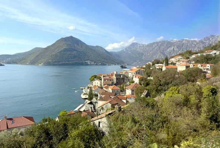 Perast as seen from the Adriatic Highway